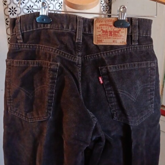 Levis 31 x 30 brown corduroy reg fit straight leg made in 2000 - Picture 4 of 6